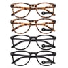 TERAISE Reading Glasses for Men - with Spring Hinge Computer Glasses Resin Readers Black 3.0x 4Packs