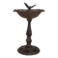 thumbnail image 4 of Rustic Cast Iron Hummingbird Hovering Over Nest Garden Bird Feeder Bath 12"H, 4 of 8