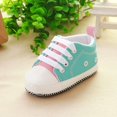 thumbnail image 3 of Baby Girls Boys Canvas Sneakers Soft Sole Infant First Walkers Crib Shoes, 3 of 4