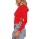 thumbnail image 2 of Txlixc Camisetas femeninas, cuello redondo de manga larga, tirantes, blusas delgadas de color sólido, fiesta callejera para mujeres Txlixc moda, 2 of 4
