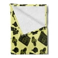 thumbnail image 2 of Hip Hop Soft Flannel Fleece Throw Blanket, Subculture Themed Print with Boombox Sneaker and Hip Hop Font, Cozy Plush for Indoor and Outdoor Use, 50" x 60", Pale Yellow Yellow, by Ambesonne, 2 of 5