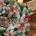 thumbnail image 2 of XEAZON 16 Pcs Christmas Glitter Flower, 6.3 inch Christmas Glitter Poinsettia Flowers, Poinsettia Flowers Tree Ornaments, Festival Xmas Decor for Wedding Christmas Party Home Decoration (Rose Gold), 2 of 8