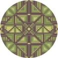 thumbnail image 1 of Ahgly Company Machine Washable Indoor Round Transitional Green Area Rugs, 7' Round, 1 of 7
