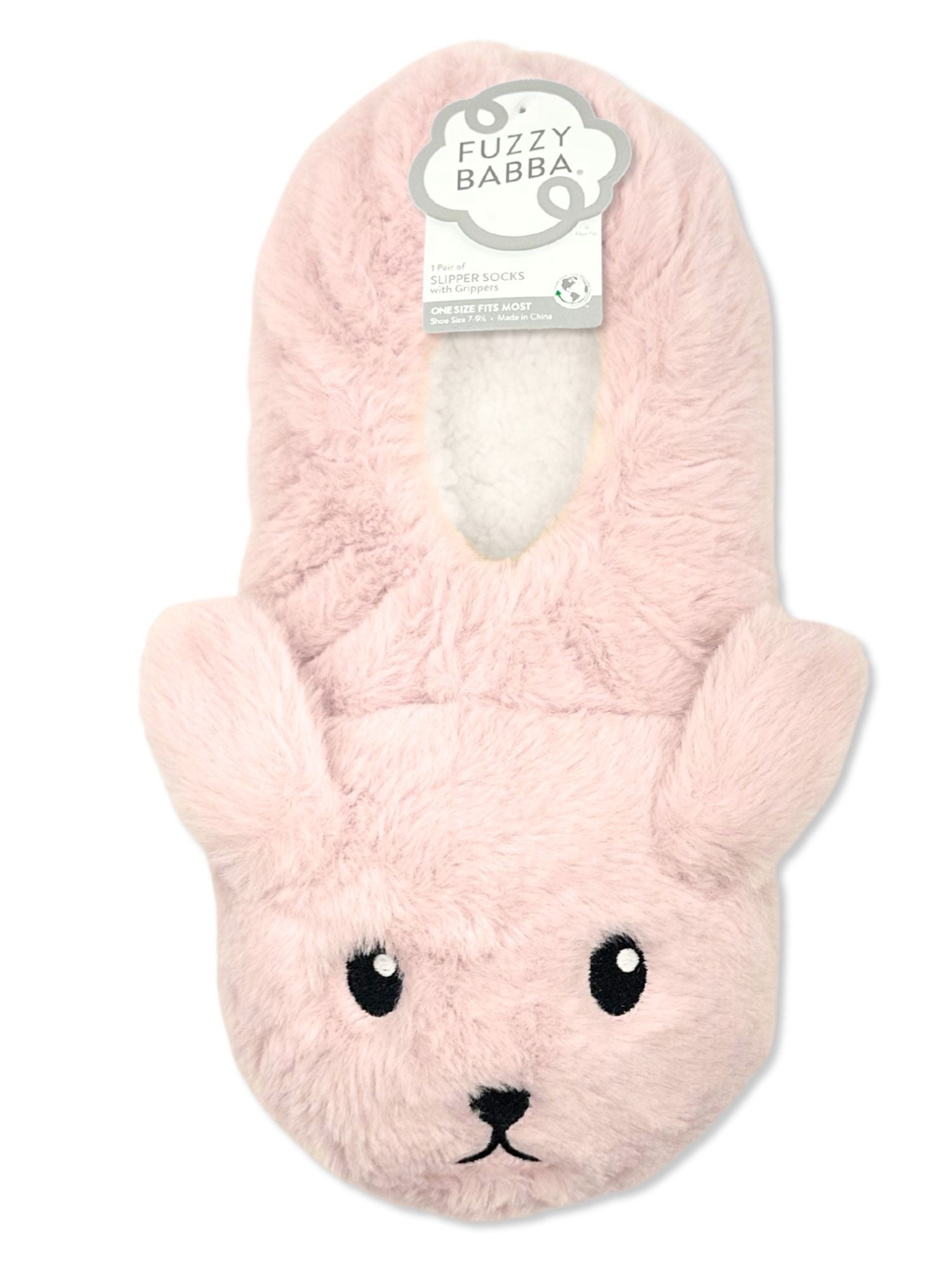 Fuzzy Babba Women's Faux Fur Bunny Slipper Socks, 1-Pack, Shoe Sizes 7-9.5