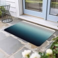 thumbnail image 2 of Grey Turquoise Ombre Doormat Outdoor Entrance 20"x31.5", Teal Modern Geometric Striped Abstract Art Absorb Moisture Dirt Door Mats, Non-Slip Rubber Backing Floor Mats Indoor, Low-Profile Front Rugs, 2 of 9