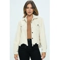 thumbnail image 4 of PROVA Women's Casual Oversized Button Down Corduroy Shirt Jacket Retro Cropped Shacket, 4 of 5
