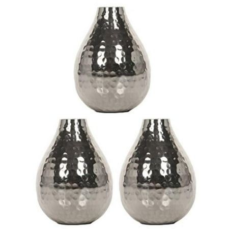 High Vases Hosley's Set of 3 Silver Color Metal Bud Vases - 4.5
