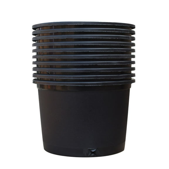 10 Pack Nursery Pot, Short 2 Gallon Nursery Container Injection Molded Pot Fit For Plants Soil Growers or Hydroponics, Black