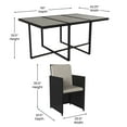 thumbnail image 6 of Flash Furniture Peregrine 7-Piece Outdoor Patio Dining Set, Black/Gray, 6 of 11
