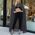 thumbnail image 5 of CXHEGBEJ Chiffon Long Shawl Cape For Women Mesh Sheer Poncho Pullover Top Capelets for Formal Evening Dress Shawl Wraps Cover Up Wedding Party Polka Dot Black, 5 of 7