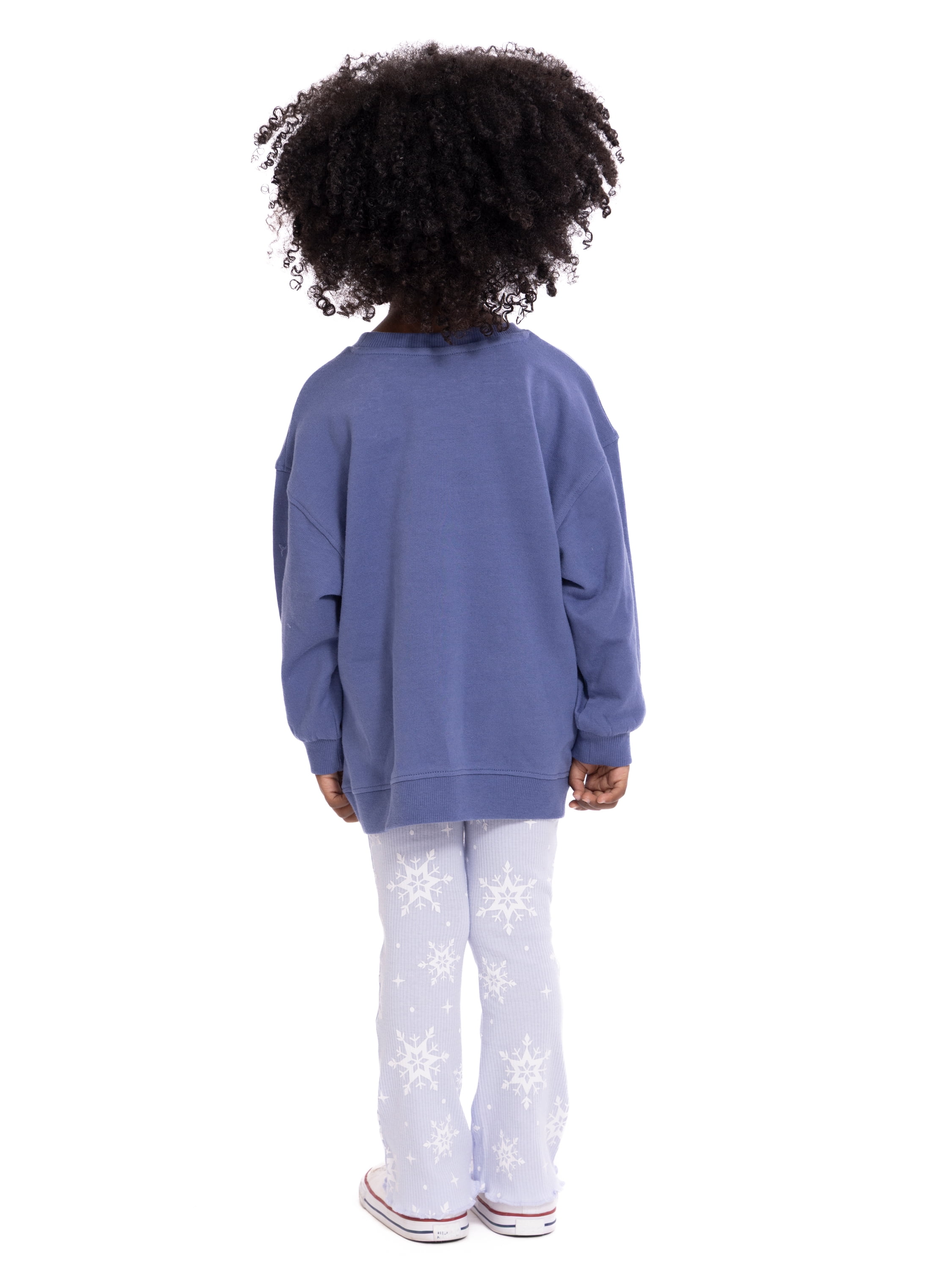 Disney Frozen Toddler Girls Elsa and Anna Graphic Crewneck Sweatshirt and Flare Leggings Set, 2 Piece, Sizes 12M-5T
