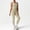 Khaki(Tank Top + Leggings), variant on Womens 2 Piece Workout Sets Seamless Color Block Sports Bra Scrunch Butt Lifting High Waist Leggings Gym Set
