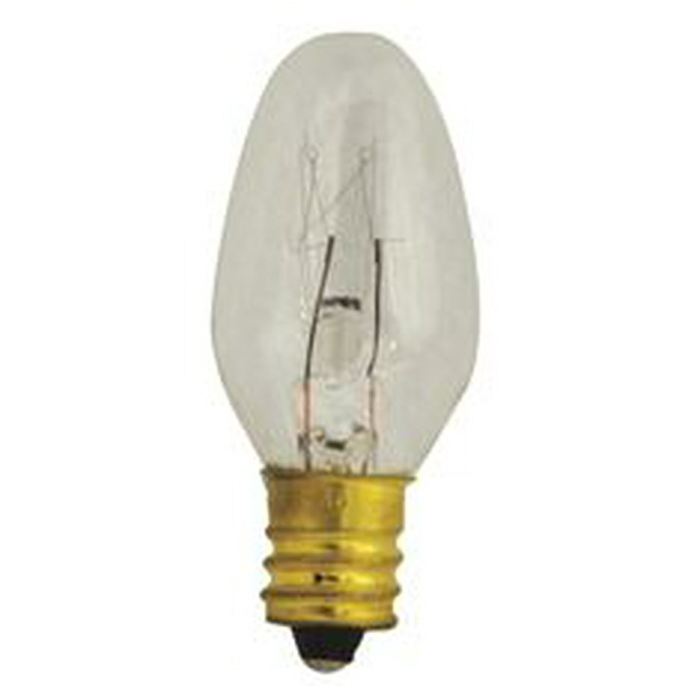 Satco Incandescent Night Light Lamp C7, 7 Watt, 120 Volt, Candelabra