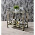 thumbnail image 2 of 32" X 16" X 30" Antique Brass Metal Serving Cart, 2 of 4