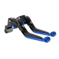 thumbnail image 1 of Palancas de freno y embrague cortas y largas para Kawasaki NINJA650R 2009-2016, palanca de freno ajustable de motocicleta, aleación de aluminio, mango negro con extremo azul, 1 of 6