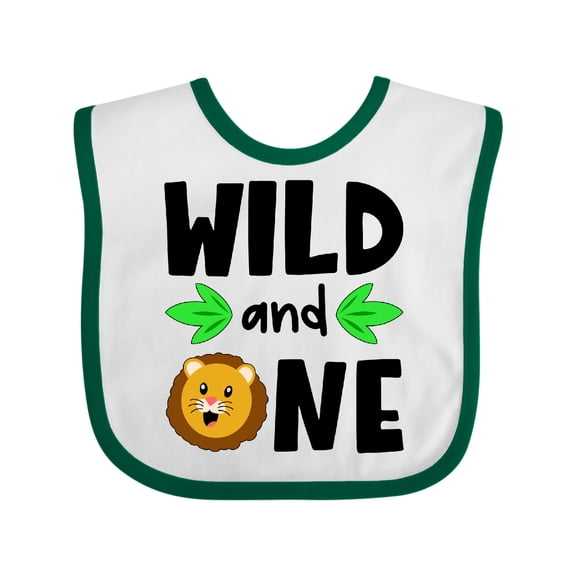 Inktastic Wild and One Cute Lion Birthday Boys or Girls Baby Bib