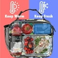 thumbnail image 3 of OPUX Insulated Lunch Bag, Soft Lunch Box for School Kids Boys Girls, Leakproof Small Lunch Pail for Adult Men Women, Reusable Compact Lunchbox Lunch Cooler Tote Bag for Office Work (Grey Floral), 3 of 8