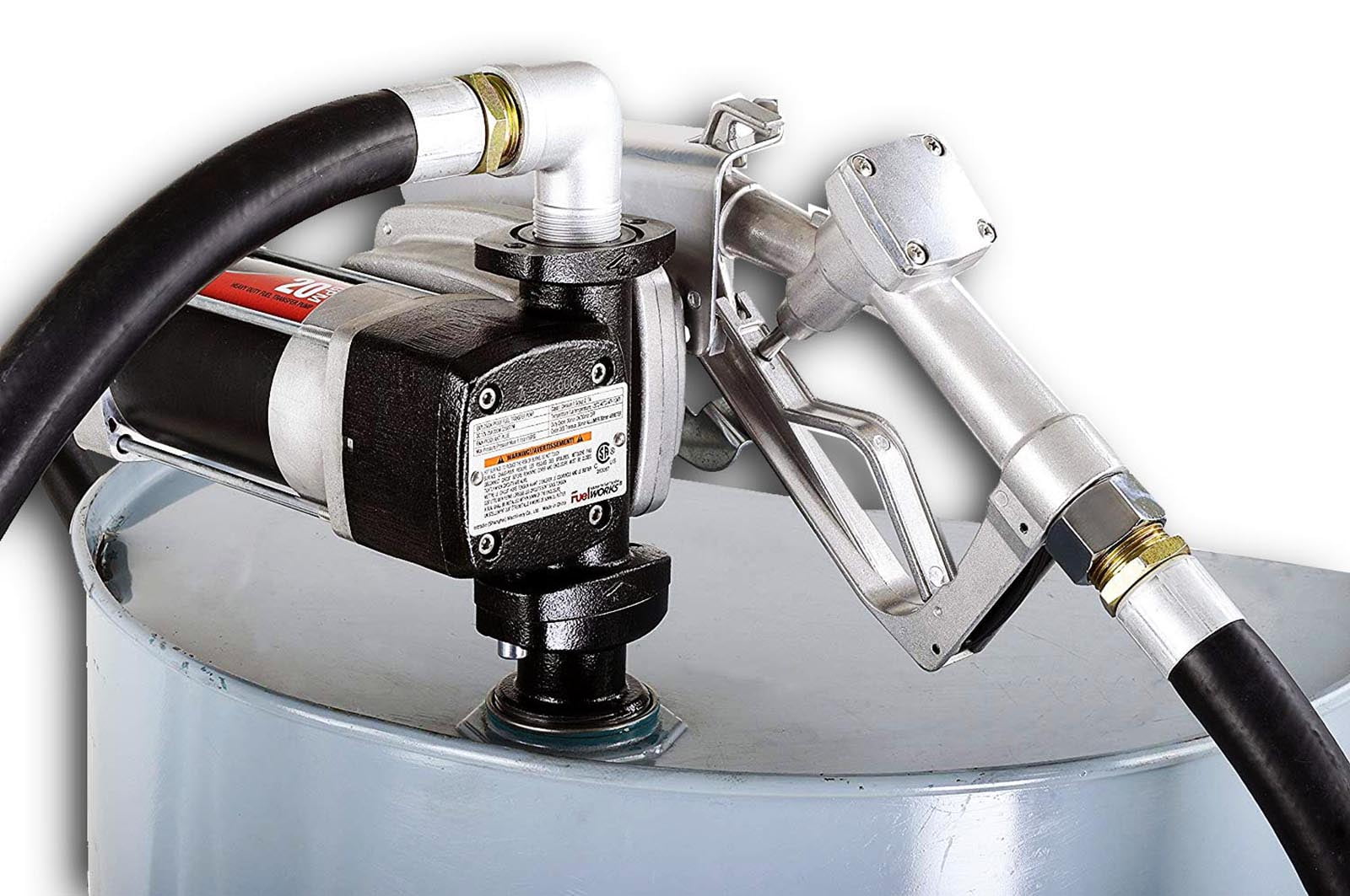 Fuelworks 12V 20GPM Fuel Transfer Pump Kit 14' Hose, Extensible Suction