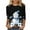 Black, variant on ZRGHAOYLQ Christmas 3/4 Sleeve Shirts for Women Christmas Snowman Print Shirts Christmas Basic Shirts Tops Loose Crewneck Pullover for Christmas Gifts
