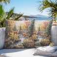 thumbnail image 4 of Deer Outdoor Pillow Covers Pack of 2 Forest River Landscape Waterproof Throw Pillow Covers Decorative Cushion Cases for Patio Garden Tent Balcony Couch 24x24 inch, 4 of 8