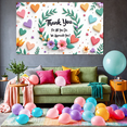 thumbnail image 3 of Yatrandify Floral Design Thank You Banner Heart Pattern Decorative Element Appreciation Message for Employee Recognition Event Celebration Office Decor, 3 of 8