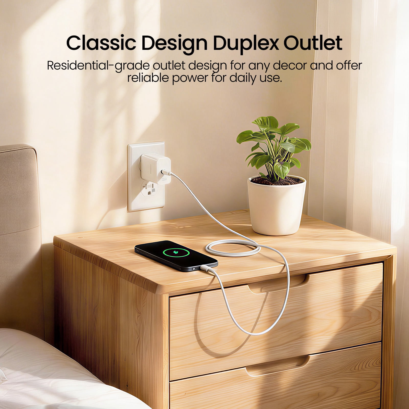 ELEGRP Duplex Receptacles 2-Pole 3-Wire Grounding Tamper-Resistant Weather-Resistant 20A 125V NEMA 5-20R White 20 Pack