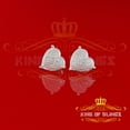 thumbnail image 4 of King of Bling's Aretes Para Hombre 925 White Silver 0.25ct Diamond Women's /Men's Heart Earring, 4 of 14