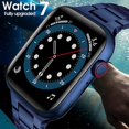 thumbnail image 2 of Reloj inteligente IP68 resistente al agua para hombre, mide la frecuencia cardíaca, la presión arterial, el oxígeno, las llamadas, reloj inteligente para Apple Android Watch para mujer, azul, 2 of 5