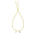 thumbnail image 1 of 14k Yellow And White Gold Cross Charm Adjustable Bracelet, 9.25", 1 of 1