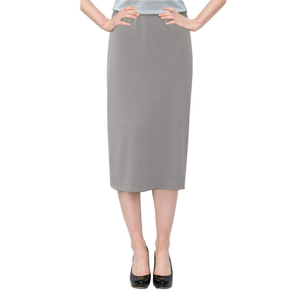 Women's Basic Modest 26" Below the Knee Length Stretch Knit Straight Skirt