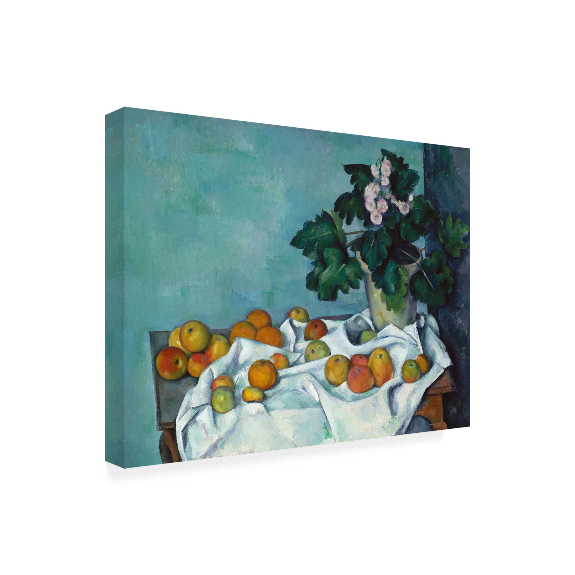 Trademark Fine Art 'Still Life with Apples and a Pot of Primroses' Canvas Art by Paul Czann