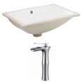 thumbnail image 1 of 18.25-in. W CUPC Rectangle Bathroom Undermount Sink Set In White - Chrome Hardware AI-22888, 1 of 1