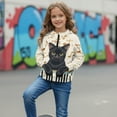 thumbnail image 3 of Xoenoiee Cat Music Note Print Long Sleeve Sweatshirts for Girls Quarter Zip Pullover Oversized Cropped Sweater Fall Winter Hoodies, 11-12 Years, 3 of 7