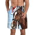 thumbnail image 2 of Uemuo Christmas Horse Pattern Men's Swim Trunks Hawaiian Beach Bathing Suit Swimsuits Beach Quick-Dry Shorts with Pockets-Medium, 2 of 9