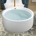 thumbnail image 4 of Vanity Art 59" x 59" Acrylic Freestanding Bathtub Contemporary Soaking Tub with Overflow and Pop-Up Drain, VA6810, 4 of 6