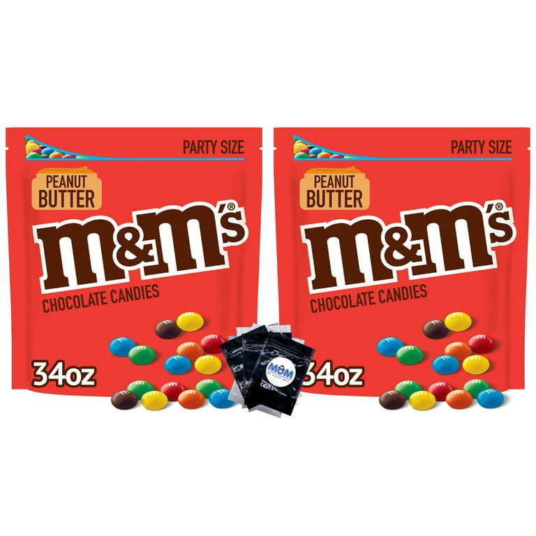 M&M's Peanut Butter Chocolate Candies Party Size - 34-oz. Resealable B -  All City Candy