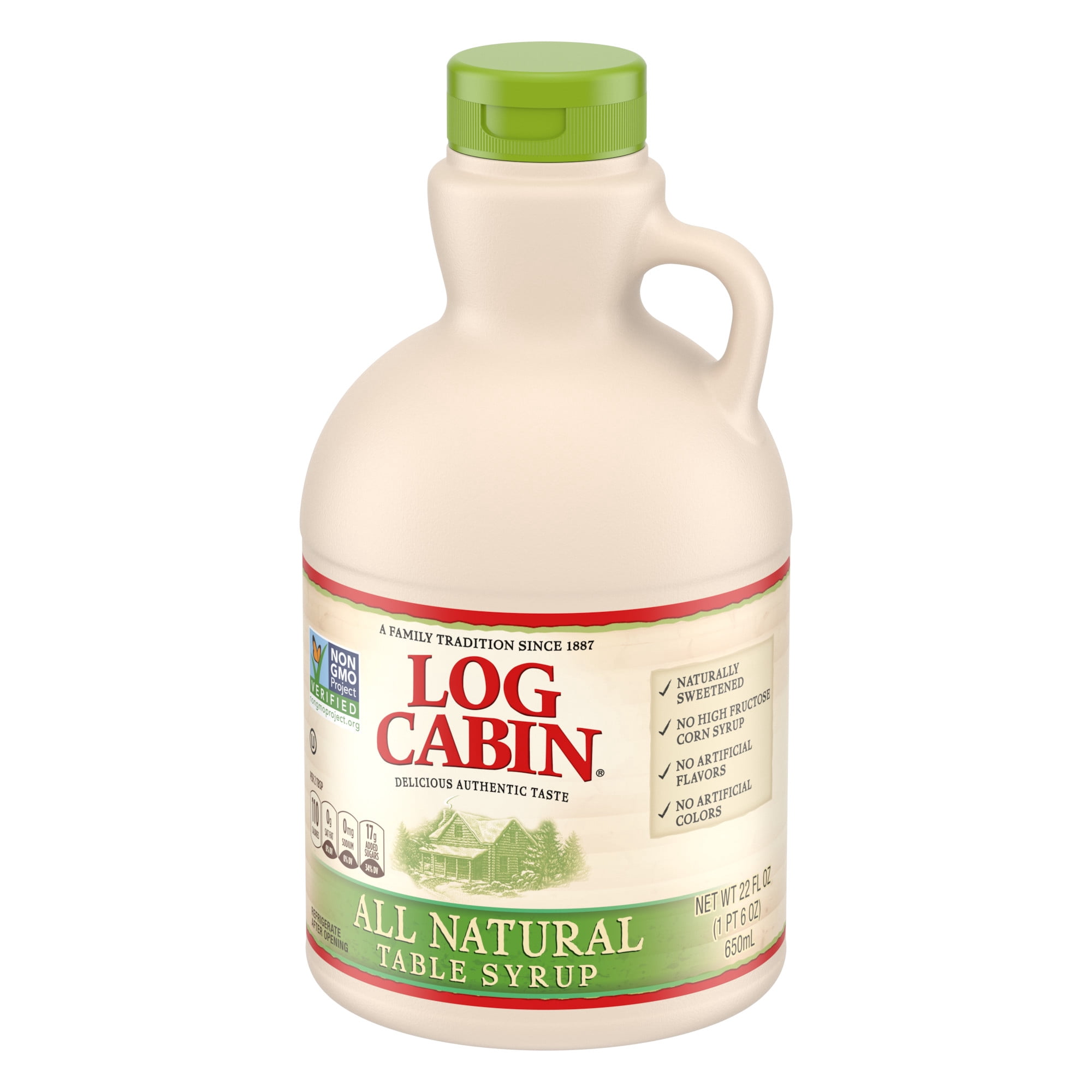 (8 pack) Log Cabin All Natural Table Syrup, 22 FL OZ
