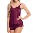 thumbnail image 1 of Pajama Women Sexy Pajamas Set Simulation Silk Thin Pajamas Set V-Neck Camisole Sleeveless Shorts Female Pajamas Sleepwear For Women pangjing, 1 of 4