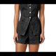 thumbnail image 3 of Conjunto de Dos Piezas de Mezclilla para Mujer, Informal, Sin Mangas, con Cuello en V, Chaleco Vaquero y Pantalones Cortos de Cintura Alta, Conjunto Deportivo Negro M, 3 of 10