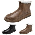 thumbnail image 4 of NOKIO Men'S Padded Anti-Skid Winter Boots Men's Winter Leather Plus Velvet Warm Thickened Cotton Boots Fashionable Zipper Snow Boots Men'S Snowproof Insulated Shoes, 4 of 5