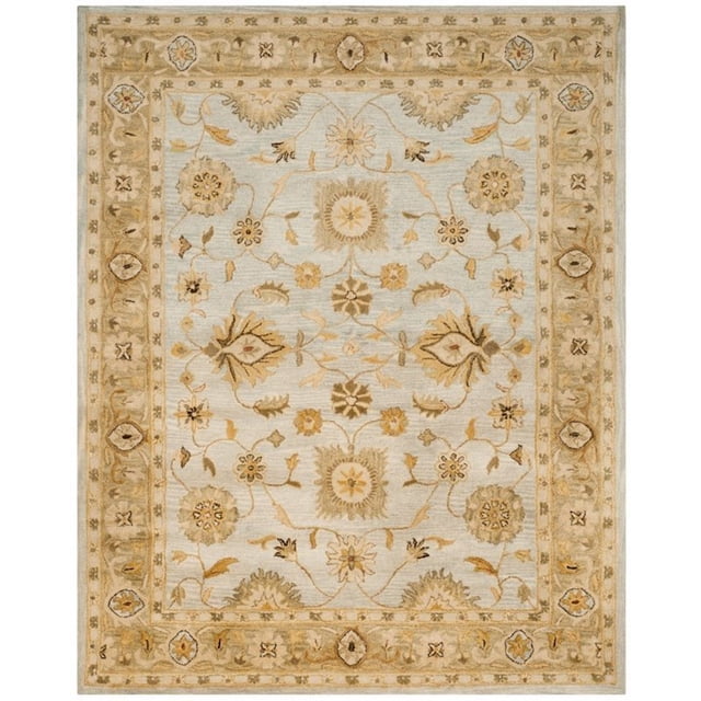 Safavieh Antiquities Collection AT856B Handmade Traditional Oriental Light Blue and Sage Wool Area Rug (6' x 9')