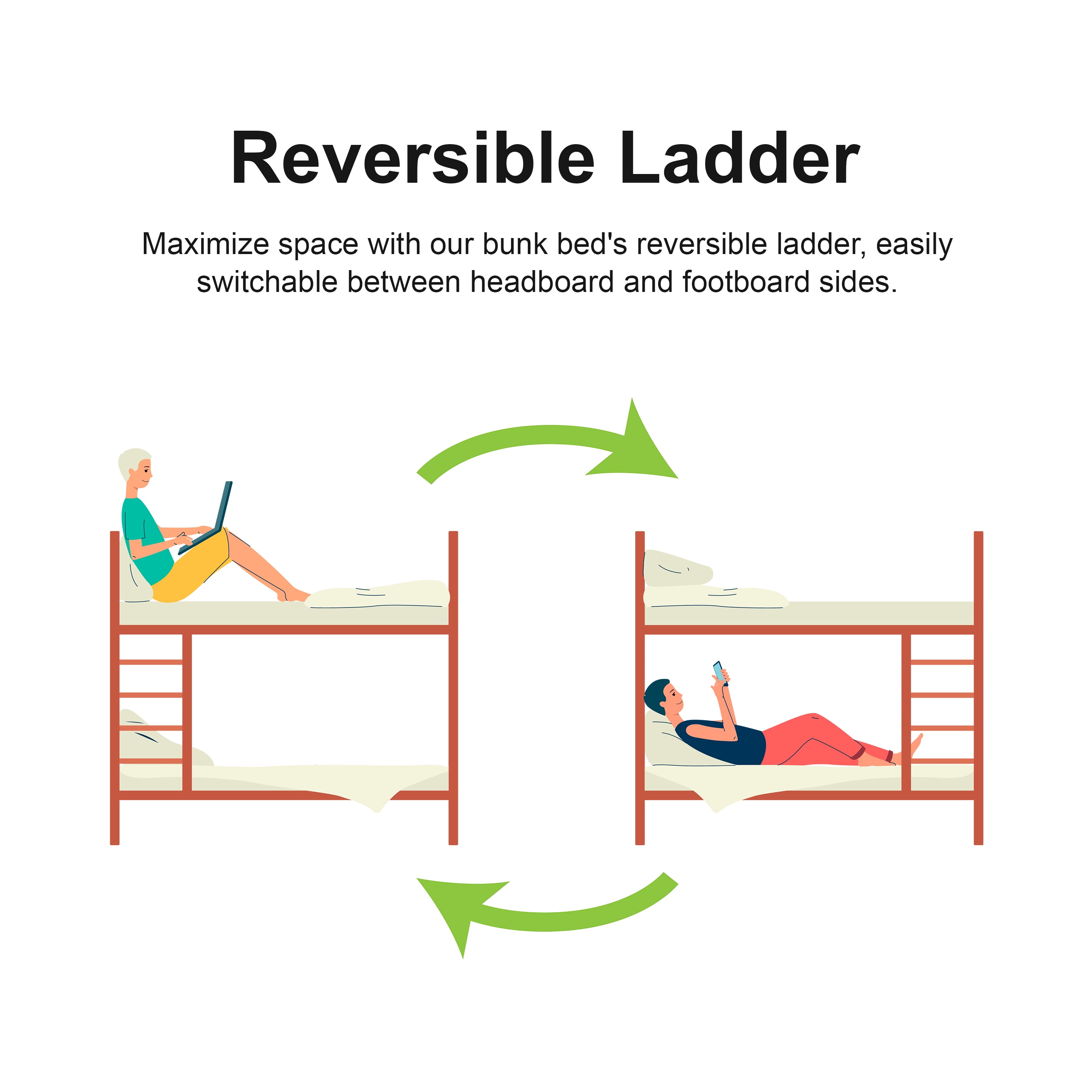 Furniture of America Franz Kids Twin Over Full Metal Mattress Ready Bunk Bed, White