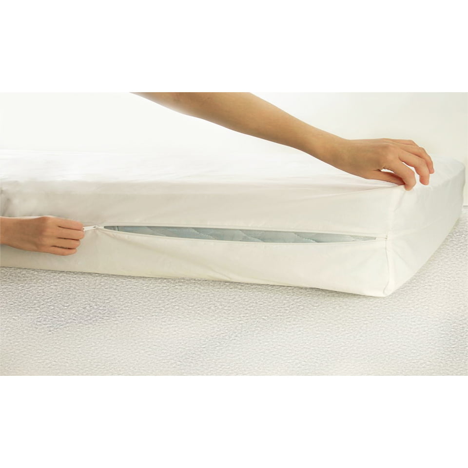 Zippered Mattress Protector Waterproof Bedbug Protection Polyester Encasement 