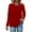 Red, variant on Giftesty Womens Shirts Plus Size Women's Solid Color V-Neck Long Sleeve Pleated Top