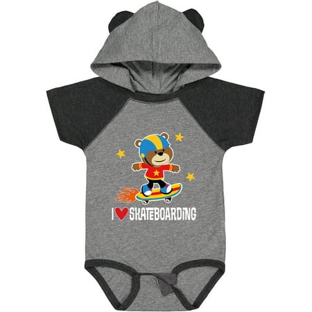 

Inktastic Skateboard I Love Skateboarding Gift Baby Boy Bodysuit