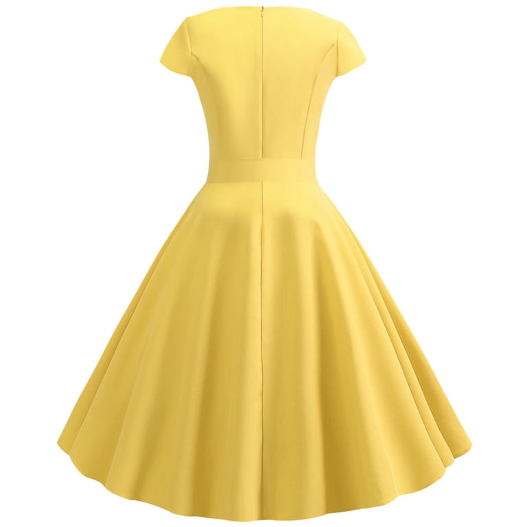 white christmas dresses Abby Paris 94120 Cocktail Dress Size 6 Yellow Short Fitted Embellished Homecoming Dress main image 1