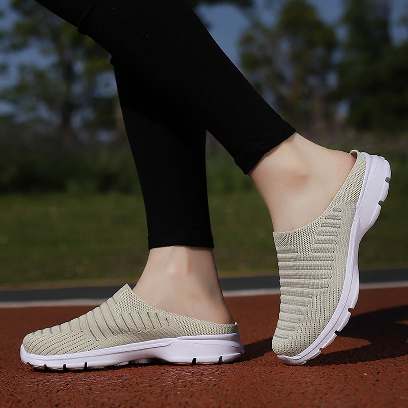 Hessimy Women's Backless Walking Sneakers Summer Slip-on Hessimy Women's Backless Walking Sneakers Summer Slip-on
