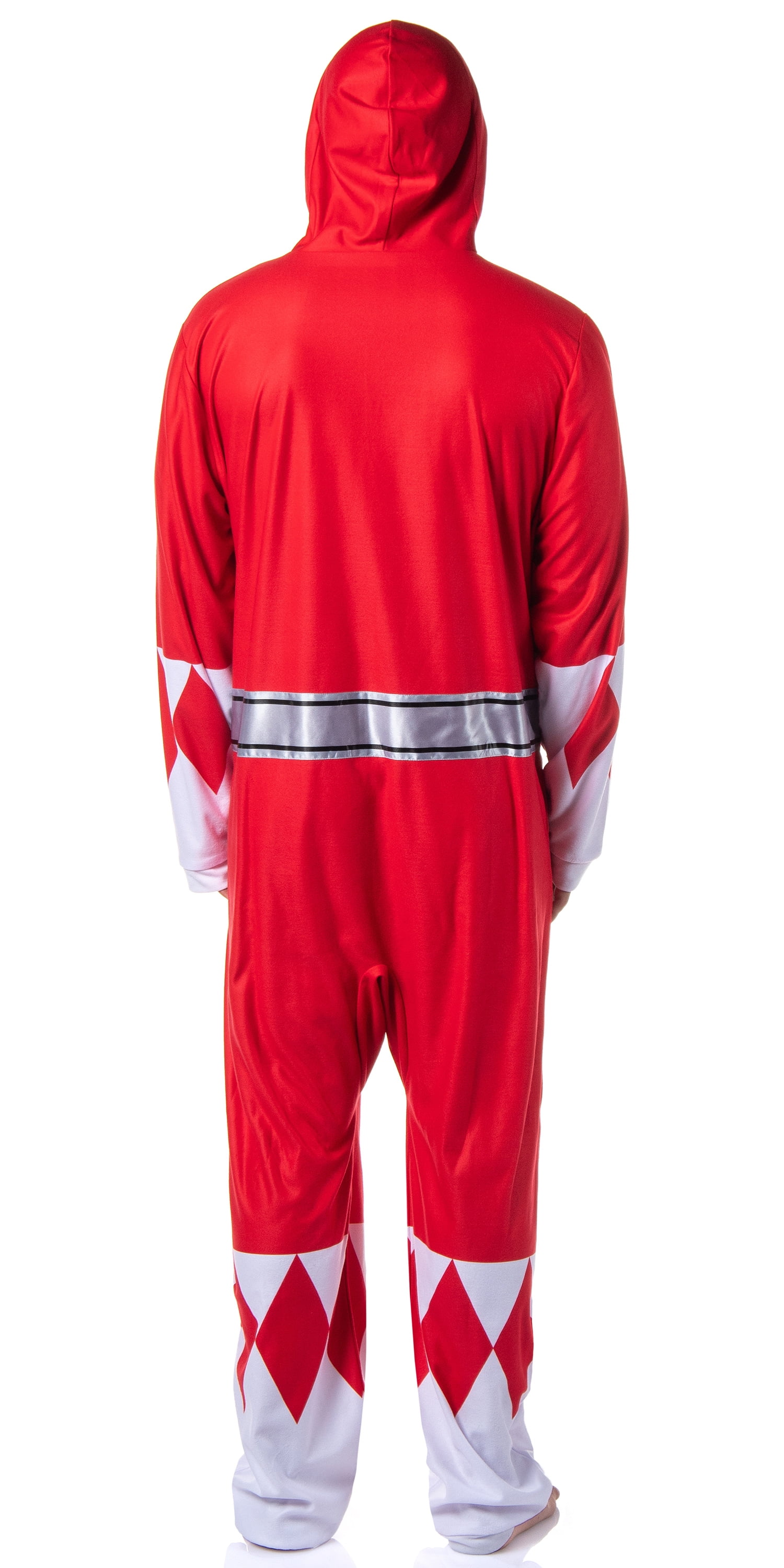Power Rangers Union Suit Adult Hooded One Piece Footless Pajama Costume for Men Women