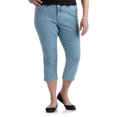 Jordache Women's Plus-Size Cuffed Denim Crops - Walmart.com