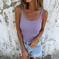 thumbnail image 2 of FAIWAD Tank Tops for Women Summer Sleeveless Ribbed Round Neck Slim Fitted Going out Tops Plus Size Layering Shirts, 2 of 8